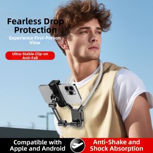 Anti-shake Stabilizer Phone Holder for First-person Video Recording Neck Hanging