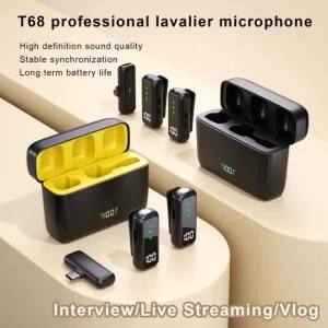 Basix | Wireless Lavalier Microphone Mini Audio Video Recording Mic for iPhone Android Live Broadcast Gaming - Compact Receiver Included