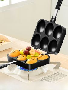 Commercial Gas Stove Egg Tarts Machine Hong Kong Style Explosion Fillings Smiley Face Cake Aluminum Alloy Baking Mold for Home Use
