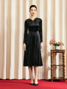 Silk Velvet Matte Texture Acetate Dress