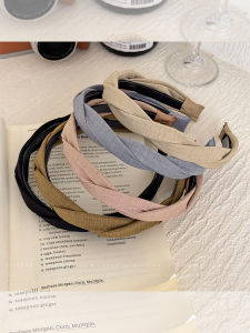 French Vintage Twist Hairband Women High Hairline Pressing Hair Headband Elegant Versatile Hair Clip Face Washing Anti-slip Hair Ties