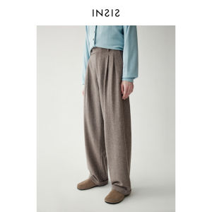 INSIS FEMME | Wool Fabric Winter Tapered Cuffed Pleated Pants