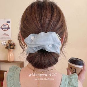 MENGWU | New Floral Embroidery High-end Ruffled Hair Accessory