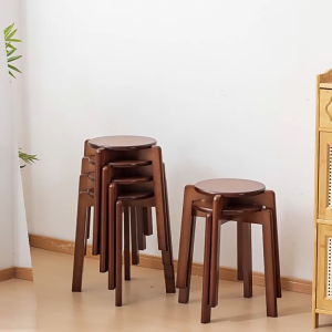 Bamboo Nordic Style Stool Monoblock Chair Stackable Dining Chair Durable Chair Bamboo Stool Living Room