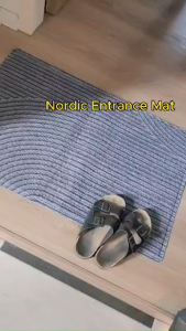 Nordic Style Entrance Door Mat 45cm*75cm 60cm*90cm PVC Floor Mat Coil Balcony Geometric Indoor Doormat Entrance Rug