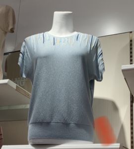 Slim Fit Ice Silk Short Sleeve Knitted T-Shirt for Mom Summer Fashionable Mid-aged Womens Top Elegant plus Size Shirt