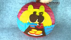 Moon Gazing Paper Lantern DIY Crafting Classic Mooncake Festival Decorations (w LED Light n Handle)