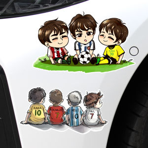 Creative Football Cutie Car Scratch Cover Stickers Electric Vehicle Body Bumper Decals Personalized Car Tail Decoration