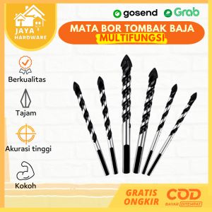 Mata Bor Tombak Kaca Keramik 6 / 8 / 10/ 12 mm Ujung Segitiga dan Untuk Melubangi Pelubang Bor Granit Porselin Kayu Besi Baja Aluminium Fiber Stainless GRC Tembok Beton 6 / 8 / 10 / 12 mm Serbaguna Multifungsi