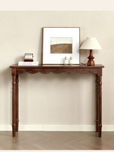 GOOFANSER | Narrow Antique Style Wall Table Solid Walnut Wood