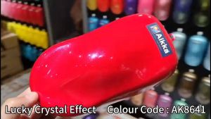 AIKKA AK8641 Sport Red | Lucky Crystal Series | Automotive 2K Car Paint Motor Body Aerosol Spray Bottle Cat Kereta DIY