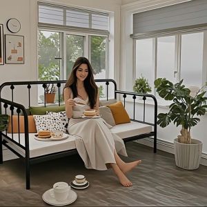 BMZAR Ghế sofa sắt có thể ngồi hoặc nằm thích hợp cho phòng ngủ phòng khách trung tâm mua sắm và công viên giảm giá 50%