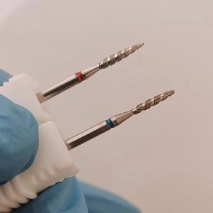 TP 2pcs/lot Tornado Flame Diamond Nail Drill Bit Milling Cutters Pedicure Diamond Burrs for Electric Polisher Accessories Tools