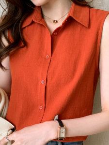 Womens Sleeveless Vest Shirt Summer 2025 New Style Layered Wear Simple Outerwear Inner Match Base Small Top Quality Korean Loose Fit