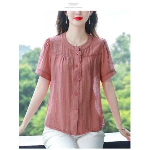 HUAXUNRAN | Summer Middle-aged Loose Plus-size Womens Blouse