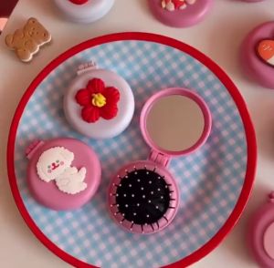 Anti-static Folding Comb Airbag Massage Hair Brush With Mirror