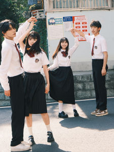 College Style Graduation Ceremony Opening Ceremony Uniform Set High School Middle School Students Academic Costume Outfit