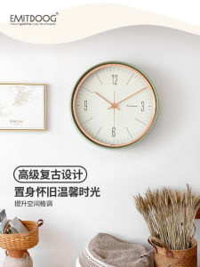 นาฬิกาตั้งโต๊ะแบบไม่ต้องเจาะ EMITDOOG นาฬิกาติดผนังแบบเรโทร นาฬิกาตั้งโต๊ะแบบเงียบ นาฬิกาติดผนังแบบสร้างสรรค์สำหรับห้องนอนและห้องนั่งเล่น
