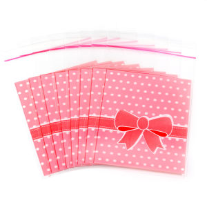 100pcs Dot Bow Self Adhesive Bags Gifts Storage Pouches For Birthday Wedding Party Candy Cookie Baking Bags Gift Package Bags