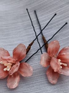 Original Purple Plum Blossom Decorated Small Hairpins Two Pieces Hanfu Accessories Daily Simple U-Shaped Hairpins