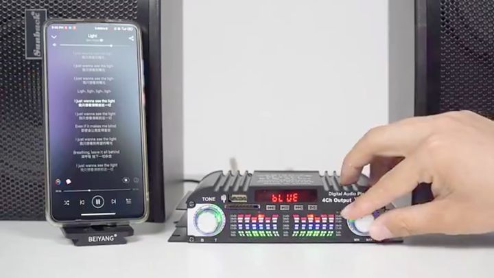 เครื่องขยายเสียง BT-998 แอมป์จิ๋ว DC12V สเตอริโอHIFI ไร้สายบลูทู ธ ...