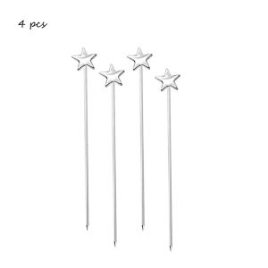 Stainless Steel Fruit Sticks Cocktail Pick Bar Tools Drink Stirring Sticks Martini Picks Party Wedding Wine Accessories