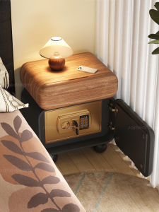 SAMEDREAM | Smart Secure Wooden Bedside Table with Built-in Safe Small