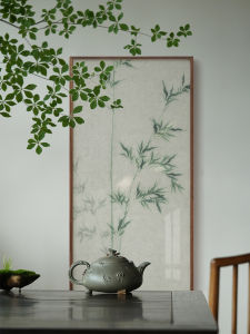 Modern Minimalist Bamboo Decorative Painting New Chinese Style Entrance Hallway Corridor Real Wood Hanging Artwork for Living Room