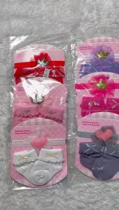 2in1 Set Kaos Kaki Bayi + Bando Pita Kepala Baby Sock KKA-028 Sarung Kaki Bayi Bando Bayi Aksesoris Pita Rambut Bayi Alas kaki bayi Headband and socks bay