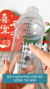 Shaker nhựa có định lượng dụng cụ pha chế nhiều dung tích (TV412)