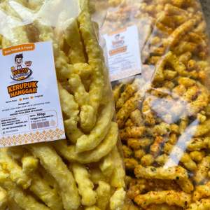 Kerupuk Manggar Gurih Pedas Daun Jeruk 100gr - Cemilan Kerupuk Akar Nolis Snack