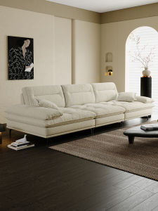 Government Subsidized Italian Minimalist Comfortable Chenille Fabric Sofa Super Wide Seat Depth for Large And Small Living Rooms