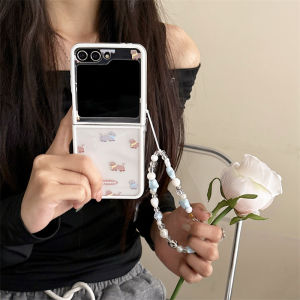 Creative Cartoon Cat Dog Silicone Phone Case for ZFlip6 Foldable Screen Anti-Fall Soft Shell Womens Style W25Flip Transparent Cover