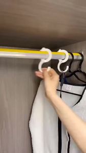 10/5/1pcs S-Shaped Card Position Hook Ins Wind Wardrobe Closet Hook Household Punch-Free Snap Ring Coat Hat Tie Storage Rack
