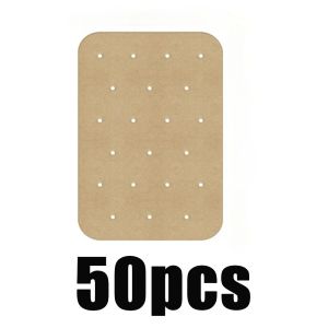 200Pcs Air Fryer Parchment Paper Disposable Steaming Tray Liners Kitchen Non-Stick Baking Paper Rectangular Oil-proof Paper