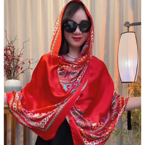 Khăn Choàng Lụa Satin Mùa Hè Mới Có Nút Đan Khăn Choàng Chống Nắng Thời Trang Khăn Choàng Lụa Phong Cách Cacao Khăn Choàng Đa Năng