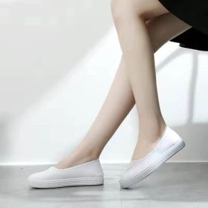 Womens Nurse Shoes Flat Bottom Beauty Thick Bottom Heightening New 2025 White Little Shoe Old Beijing Cloth Shoe