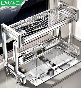 B&W | Multifunctional Kitchen Dish Storage Rack Stainless