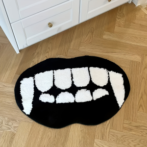 VIKAMA Alien Vampire Lip Area Rug Plush Non Slip Bathroom Floor Mat Bedroom Entrance Doormat Halloween Home Decor