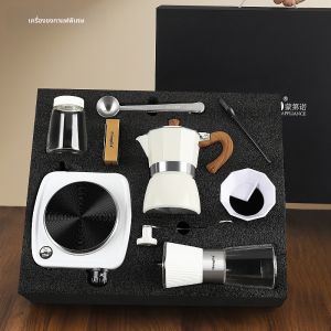 MONGDIO | Bộ Quà Tặng Cà Phê Ấm Moka & Máy Xay Tay
