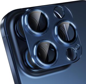 2Pcs Titanium Color Metal Ring Camera Protector for IPhone 11 12 13 14 15 Pro Max 14 15 Plus Tempered Glass Lens Protection Accessories