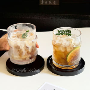 แก้วน้ำดื่มแบบญี่ปุ่นระดับไฮเอนด์ แก้วใสสำหรับใส่ไวน์สตั๊ดสไตล์อินส์ แก้วใสสำหรับใส่ชา แก้วใสสำหรับใส่กาแฟแบบแขวนน้ำแข็ง