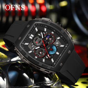 OFNS Nam Thời Trang Đồng Hồ Thạch Anh Dạ Quang Tay Chống Thấm Nước Chronograph Lịch Dây Đeo Silicon Thể Thao Ngoài Trời Đồng Hồ Cao Cấp
