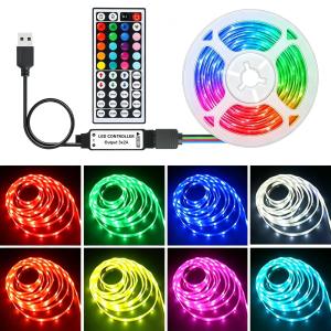 Indoor RGB Light Strip with 44-Key Remote Control USB Powered and Multiple Lighting Modes. Suitable for Festivals and Weddings