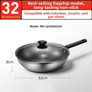Midea | Non-stick Stainless Steel Wok Beehive Pattern