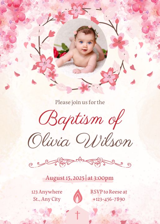 ZSPRINTS Christening Invitation Card - Free Layout- 3r Size (20pcs min ...