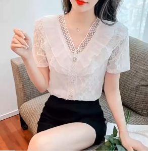 ลูกไม้เสื้อแขนสั้นฤดูร้อนเสื้อยืดแขนสั้นเสื้อยืดแขนสั้นเสื้อยืดแขนสั้น