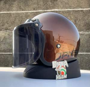 Helm Bogo Retro JPN Coklat Sparkling Gloss