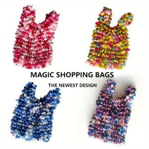 Magic Shopping Bag Expandable Pleated Handbag Large Capacity Shopping Bag Suitable for Travel and Shopping