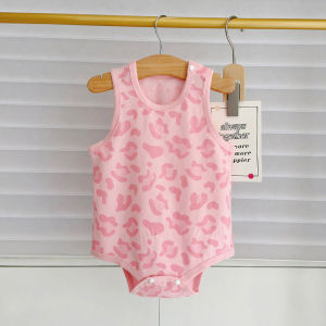 เสื้อกล้ามผ้าฝ้ายลายไม้กางเขนสำหรับเด็กชายและเด็กหญิง ฤดูร้อน เสื้อคลุมแบบผูกโบว์ เสื้อคลุมฤดูร้อนสำหรับเด็กแรกเกิด เสื้อคลุมสำหรับเด็กอายุ 0-2 ปี